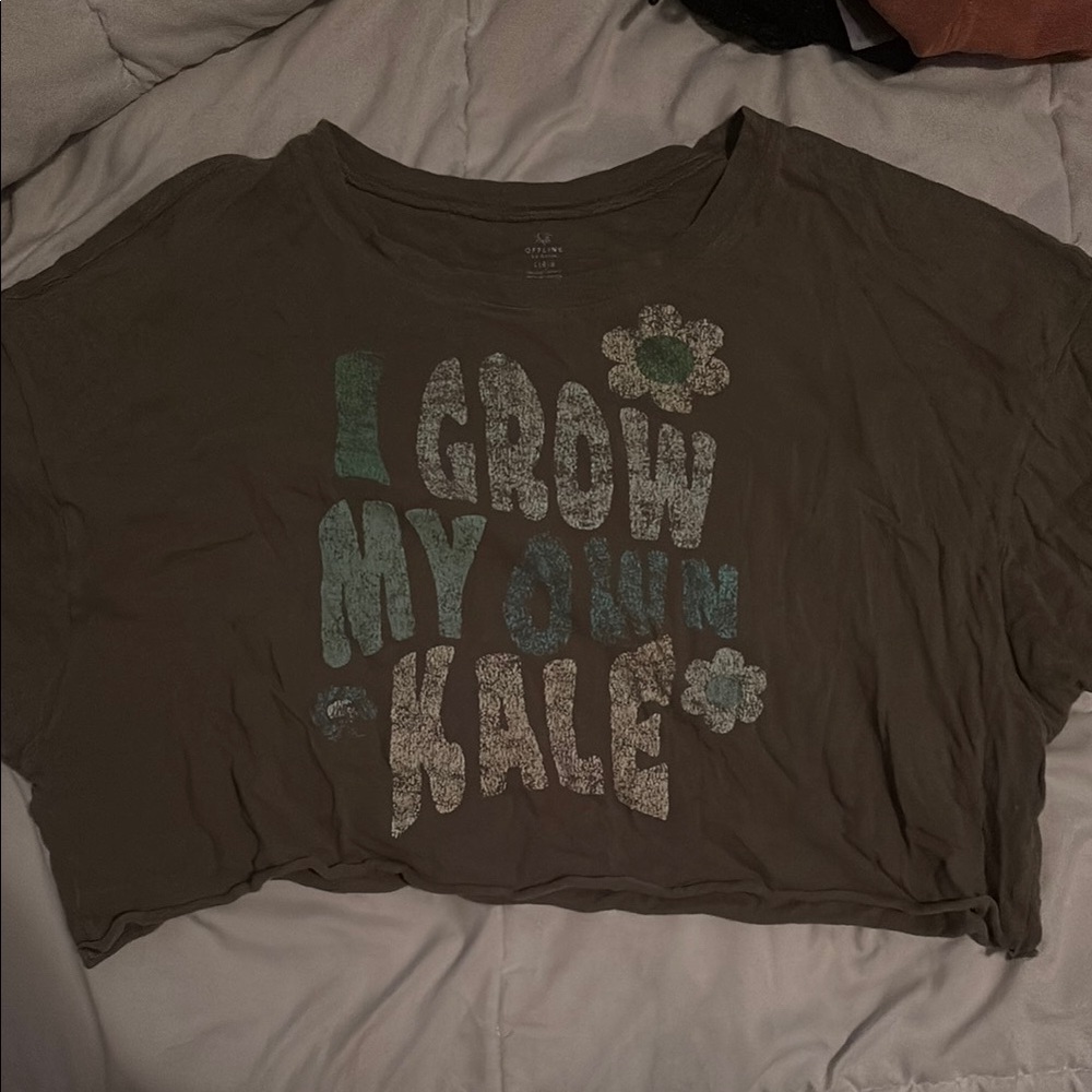 Dark Green Aerie Offline Crop Top